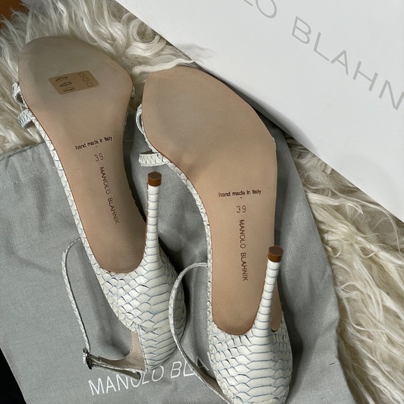 Manolo Blahnik Paloma 105 blue degrade snake sandals - Picture 8 of 9